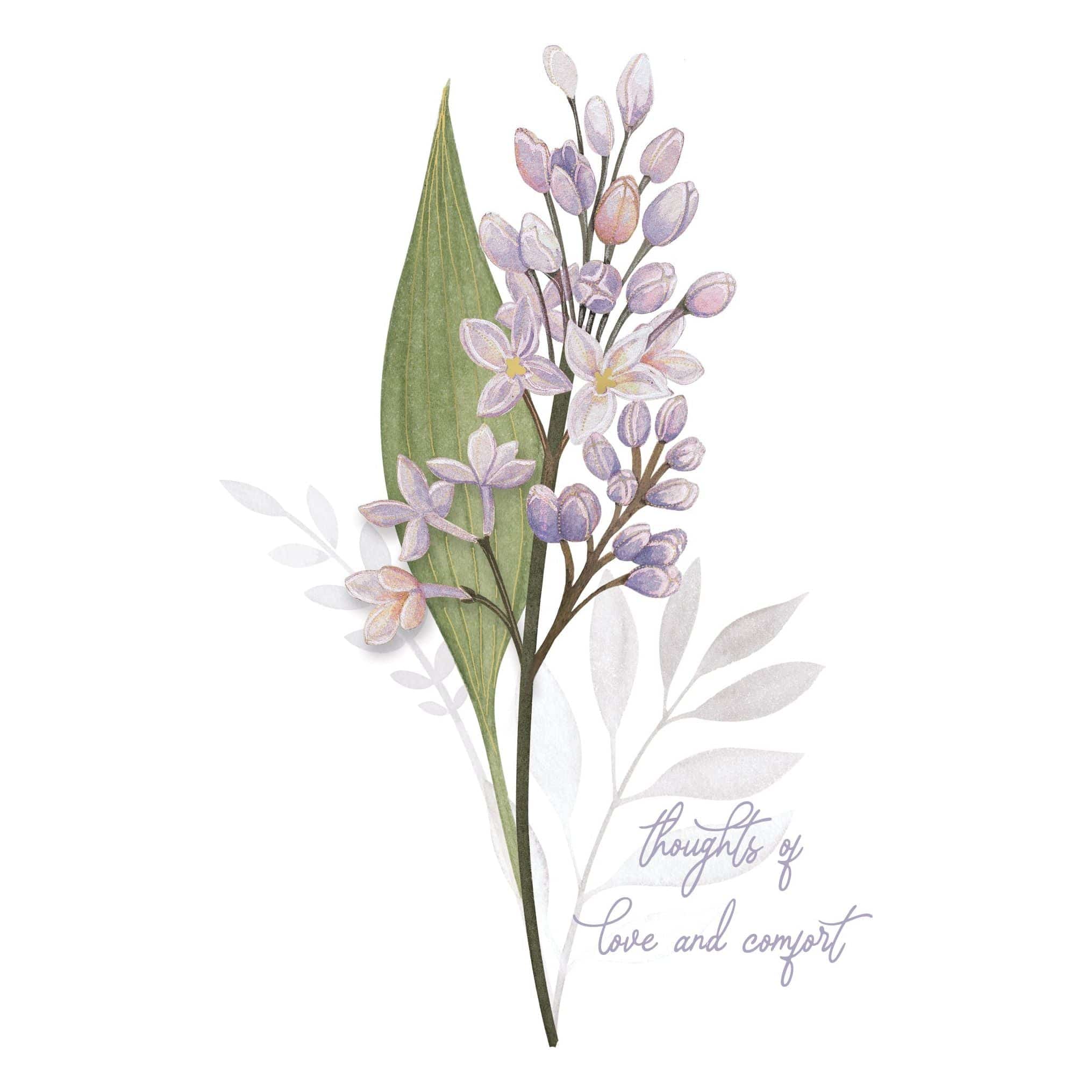 Pictura Bloom Branch Sympathy Card featuring delicate floral design, ideal for expressing condolences with elegant stationery.